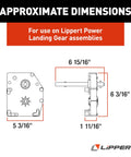 Replacement Aluminum Gear Box For 5th Wheel RV Power Landing Gear Universal Mount Easy DIY Install with dimensions diagram