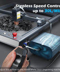 Air Assist Pump For Laser Engravers And Cutters With Adjustable 0 To 30 Lpm Airflow installed on laser engraver