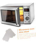 12 Piece Mica Plate Sheet Set For Microwave Waveguide Cover Replacement Parts Heat Resistant And Oil Resistant Insulation Mats shown with a microwave