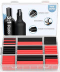 Waterproof Heat Shrink Tubing Kit With Adhesive Lined Dual Wall Tubes 365 Pieces Three To One Shrink Ratio organized in a box
