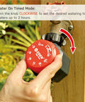 Person adjusting the dial of a Mechanical Hose Timer For Lawn And Garden, One Zone Sprinkler Controller for up to 2 hours.