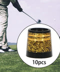 10 Pack Gold Golf Iron Ferrules For Tapered 0.370 Shaft Inner Glitter Finish High Gloss Easy Install Replacement Ferrules