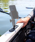 Metal Boat Track Mount With One Inch Ball T Bolt For Kayak Rail Mount GPS Fish Finder Mount Cup Holder And Rod Holder Fits RAM B Size Dual Socket Arm Marine Gear Track Heavy Duty mounted on kayak rail holding phone