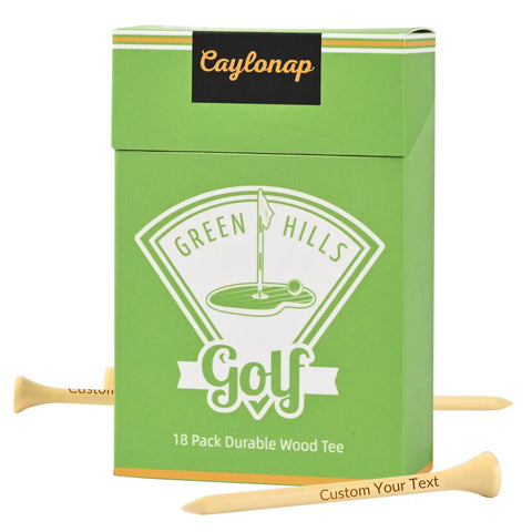 Custom Golf Tees Bulk Pack With Your Name Or Logo In A Pouch, Two And Three Quarters Inch Hardwood Tees For Gifts Parties And Favors