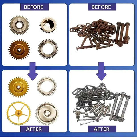 Before and after results of the Vibrating Tumbler Polisher For Grinding And Polishing Jade And Jewelry High Frequency Rock Polisher.