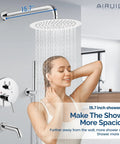 3 Function Rain Shower System With Handheld Shower And Tub Spout 10 Inch Chrome Shower Head in use for a relaxing bath experience.