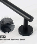Close-up of Two Piece Matte Black 16 Inch Double Towel Bar Set For Bathroom Stainless Steel Wall Mount Towel Racks
