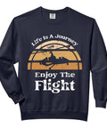 Black gyrocopter gyrosplane autogyro pilot sweatshirt for aviation fans life is a journey enjoy the flight saying design