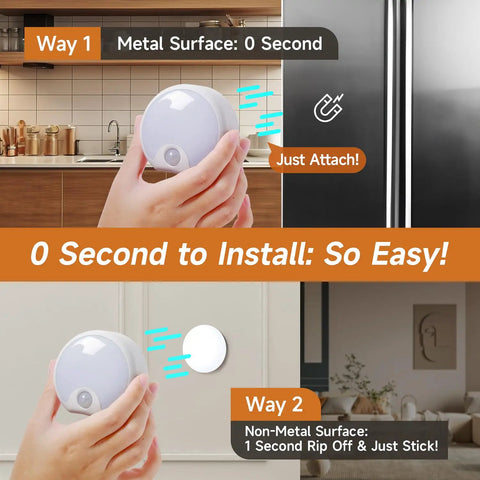 Rechargeable Indoor Motion Sensor Lights Three Pack With 65 Lumen Output And Auto Three Modes No Fuss Setup Stick On Stairs Hallway And Closet Lights USB Rechargeable Battery Long Lasting Auto Sensor Night Light Kit