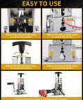 Diagram of Drill Powered Wire Stripper Machine For 0.03 To 1 Inch Wires Portable Steel Frame Stripping Tool with adjustable blades.