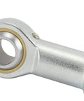 Top Shelf 18Mm Bore Metric Female Rod End Bearing M18X15 Threads with brass liner and metal design, showing robust end.