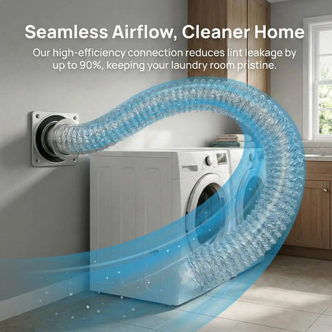 Magnetic Dryer Vent Hose With Airtight Seal Reduces Lint By Ninety Percent Flexible Four Inch Duct in laundry room