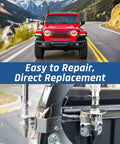Heavy Duty CB Antenna Stud Mount Adapter With SO239 Connector For Three Eighths By Twenty Four Threads Fits Any Mounting Surface With A Half Inch Hole Two Pack shown installed on red SUV