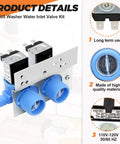 2026 Upgrade 285805 Washer Water Inlet Valve With Mounting Bracket For Whirlpool Kenmore KitchenAid Washers Easy Install Replaces 292197 3349451 3354565 KAWS850JQ4 LSQ8243HQ0 7MLSC9545JQ2, blue inlet ports