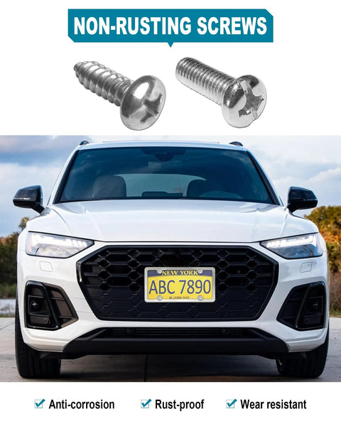 Crystal Clear License Plate Frame Covers 2 Pack Flat Tag Shield Protector With Unbreakable Acrylic And Screw Caps on car
