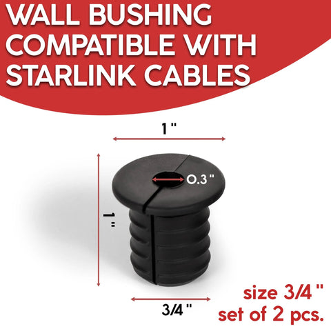 Two Pack Silicone Wall Bushing For Three Quarter Inch Holes In Walls And Panels, Waterproof Pass Through Grommet 0.31 Inch Opening