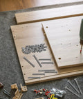 Assembling wood with Nickel-Plated Flat Head Hex Socket Bolts And Barrel Nuts Furniture Hardware Kit For Grab-And-Go Easy Assembly