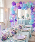 Sea Theme Confetti Balloons Party Kit 50Pcs 12 Inch Iridescent Pink Purple Blue Teal for princess birthday bash decor