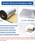 Tough As Nails Car Heat And Sound Deadening Mat Silences Road Rumble And Shields Engine Bay From Scorching Temperatures With Durable Aluminum Foil Backing for 10mm thick rolled mat.