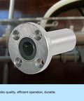 2 Pack LMF12LUU Round Flange Linear Ball Bearing With 12Mm Bore And 21Mm OD Heavy SA52100 Carbon Steel close-up view
