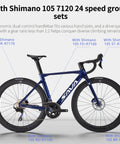 Lightweight Full Carbon Fiber Road Bike For Adults With Shimano R7120 24 Speed Drivetrain, Carbon Frame And Wheelset, 54cm Black