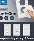 Mega Wide One Gang White Electrical Outlet Wall Plates 6 Pack Bulky Heavy Duty Receptacle Faceplates Built Tough As Nails with cleaning process.