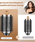 Powerful Volumizing Round Brush Attachment For Airwrap Styler, large and normal size, nickel copper finish, for big bouncy waves.