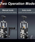 Drill Powered And Manual Two In One Wire Stripping Tool For 0.06 To 1 Inch Wires, shown in manual and auto operation modes.