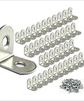 40-Piece Heavy-Duty Stainless Steel L Brackets Corner Braces 20x20mm For Shelves Cabinets And Furniture With 80 Screws Included Do-It-All Right-Angle Support