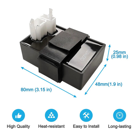 Six Pin DC CDI Box With CDI Cable Harness Connectors For CG Series Vertical Engine ATVs Dirt Bikes Go Karts And Quad Scooters