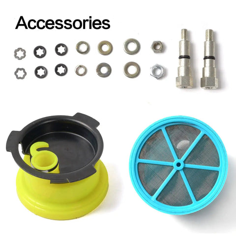 Marine Outboard Fuel Pump With Strainer 808505T01 accessories including washers, bolts, and fuel strainer parts