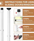 Installation steps for the Sliding Glass Door Security Bar, Patio Door Barricade Security Bar, Apartment BarSliding Door Security Bar.