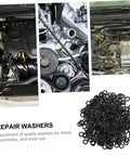 500 Piece Wave Washers Kit Compression Type Spring Steel Gaskets For Automotive, Plumbing, And Home Use, Boosts Stability, Prevents Loosening, Elasticity, And Impact Resistance. black wave washers for automotive engine repairs