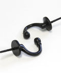 Solid As A Rock Cast Iron Twist Wall Hook Heavy Duty Single Arm Screw Mount With Matching Screws, black finish, two hooks.
