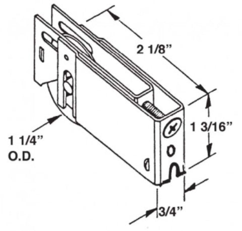 NuAir Sliding Glass Door Roller Set Pack Of 2 For Breezy Patio Door Operation With Stainless Steel Wheels And Precision Bearings diagram.