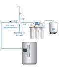 Diagram of Ice Maker Kit For Reverse Osmosis Systems And Refrigerator Ice Dispenser, showing 1/4 inch tubing and fittings.