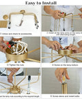 Installation steps for Dope Modern Farmhouse Gold 8 Light Rustic Candle Chandelier Industrial Hanging Light for Dining Room.