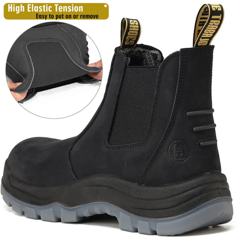 Composite Toe Waterproof Work Boots For Men Slip On Safety Shoes With Anti Static Slip Resistant Construction Built For Rough Days All Weather Job Sites And All Day Comfort Everyday