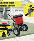 50 Pound Lawn And Fertilizer Spreader With Rustproof Poly Hopper And Epoxy Coated Frame