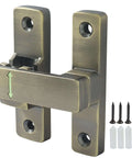 Heavy Duty 90 And 180 Degree Flip Latch Lock with antique bronze finish for barn doors, fences, sheds, includes screws and wall plugs.
