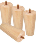 Four Piece Solid Wood Furniture Legs For Sofa Couch Cabinet Table Bed Frame Replacement Easy Install Heavy Duty Support Stable Feet