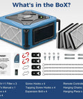 Heavy Duty Hanging Dust Filtration System With 270 Degree Intake 780 And 1080 CFM Built In Ionizer Remote Control Kit