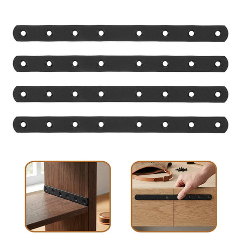 Heavy Duty Brace Brackets With Screws Set Of 4 Stainless Steel Straight Black Flat Mending Plates for furniture and frames