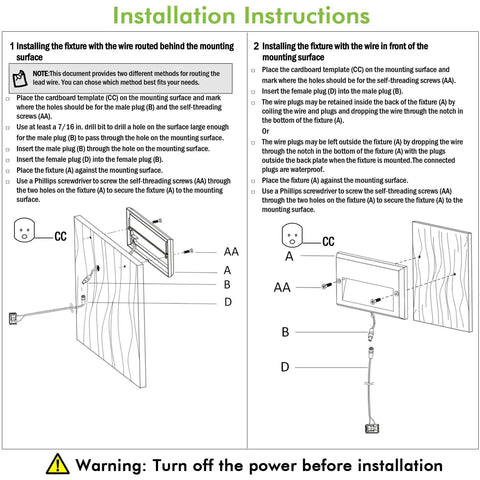 Installation guide for Low Voltage LED Landscape Deck Light Kit 10 Inch 6W 122LM 12V Wired for Outdoor Yard and Step Lighting.