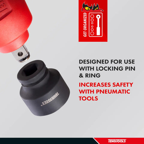85mm 1 Inch Drive 6 Point Metric Shallow Chrome Molybdenum Impact Socket Heavy Duty Tool with locking pin and ring design