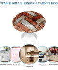 Super Cool Watercolor Terra Cotta Floor Tile Inspired Round Crystal Glass Drawer Cabinet Knobs With Stainless Steel Base shown on white surface