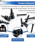 Close-up of Built Tough Self Drilling Drywall Anchors With Screws Kit, showing black nylon anchors and strong galvanized screws.