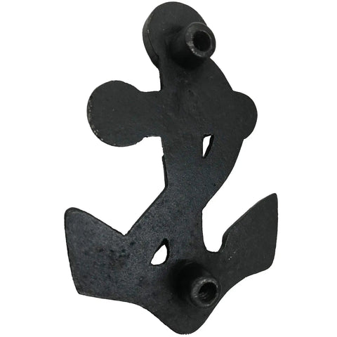 Top Shelf Nautical Anchor Cabinet Knobs 3 Inch Black Wrought Iron Drawer Pulls With Slick Finish For Dresser And Closet Furniture Vibe Up Your Home Decor Pack Of Two close-up of black wrought iron anchor pull with detailed design