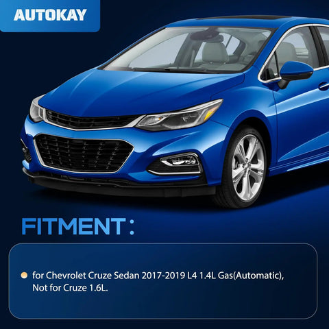 Heavy Duty Radiator Cooling Fan For Chevrolet Cruze 2017 To 2019 on a blue sedan with sleek design and bold grille.