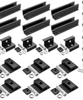 Aluminum Solar Panel Mounting Kit For 4 Panels With Four Point Seven Two Inch Rails And All End Clamps Center Clamps Wrench Waterproof Roof RV Boat Mounting System Black Easy Install And Secure Fit